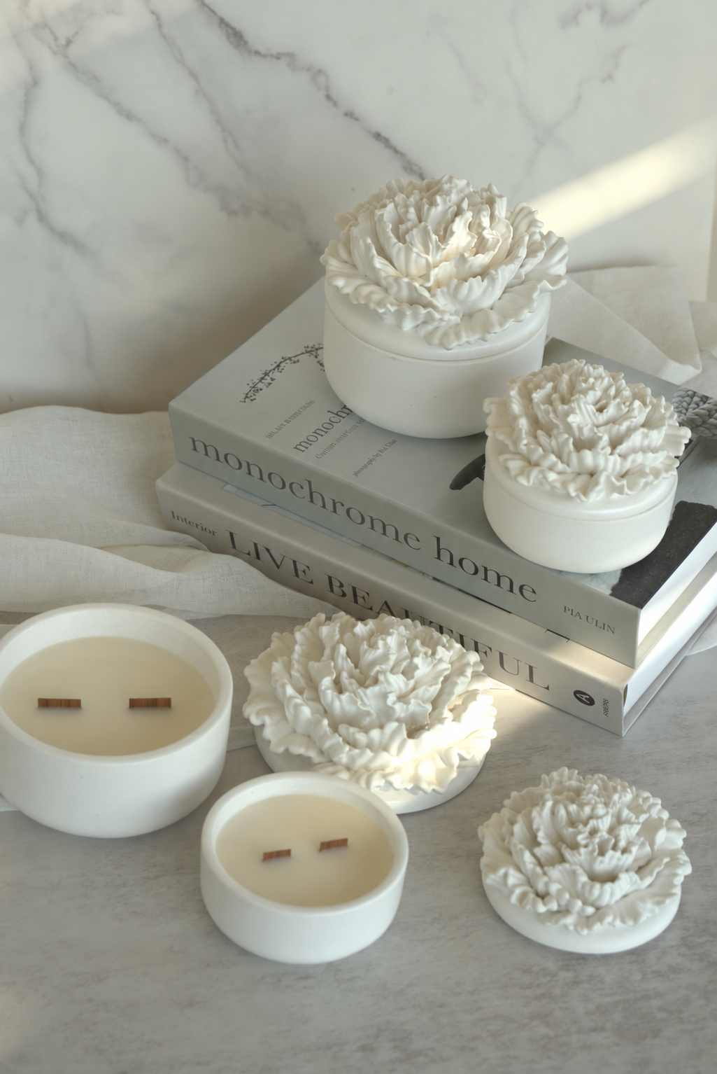 Peony Flower Candle