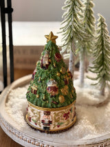 Nutcracker Christmas Tree Candle, a hand-painted Christmas tree lid with nutcracker ornaments