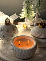 North Pole Ornament Candle, snowy handmade Christmas tree ornament candle