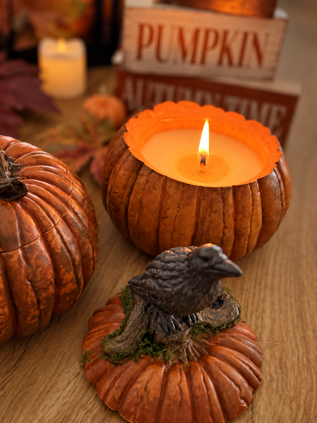 Pumpkin Candle – Raven or Classic Lid