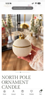 North Pole Ornament Candle — North Star design
