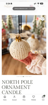 North Pole Ornament Candle — Winter Sparkle design